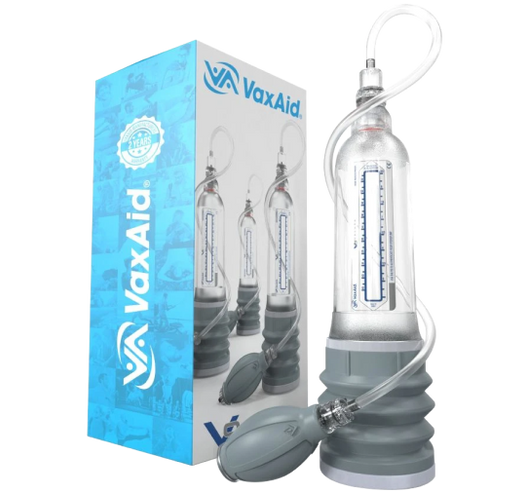 The VaxAid deluxe next to its packaging
