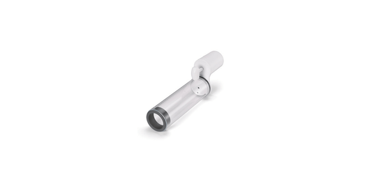 A white vacuum erection device with a handle, designed for enhancing male erectile function.