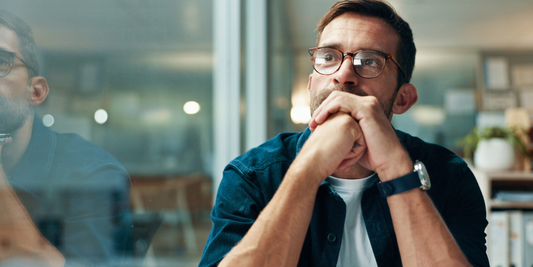 Man thinking about drug-free erection aid options as an alternative to further medication.