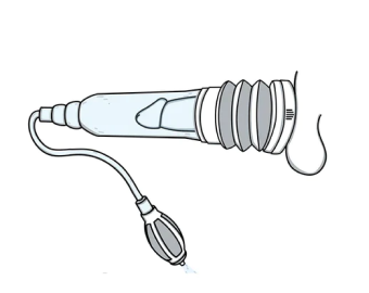 Drawing of a VaxAid ED Pump with the penis inside