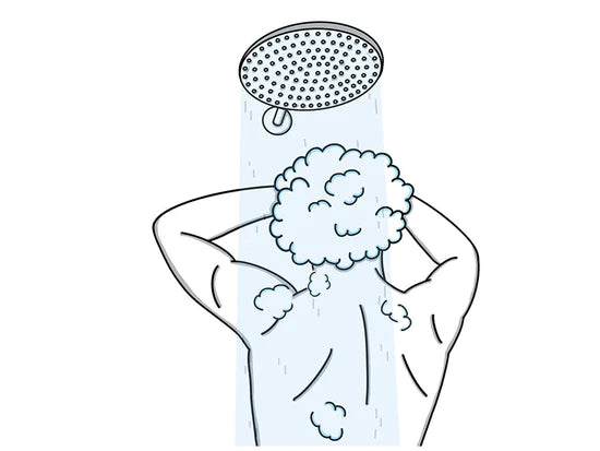 Man taking shower animation