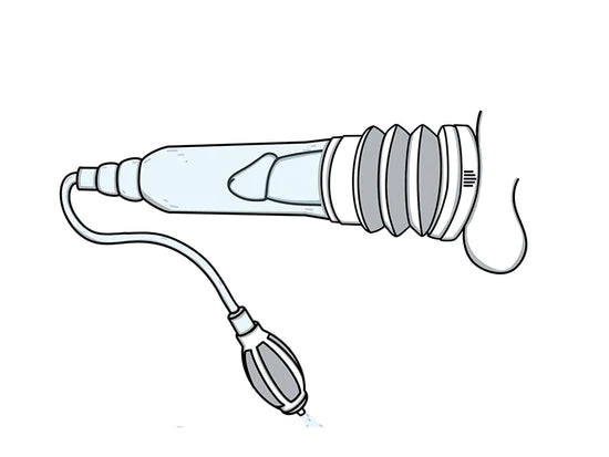 Place penis in pump